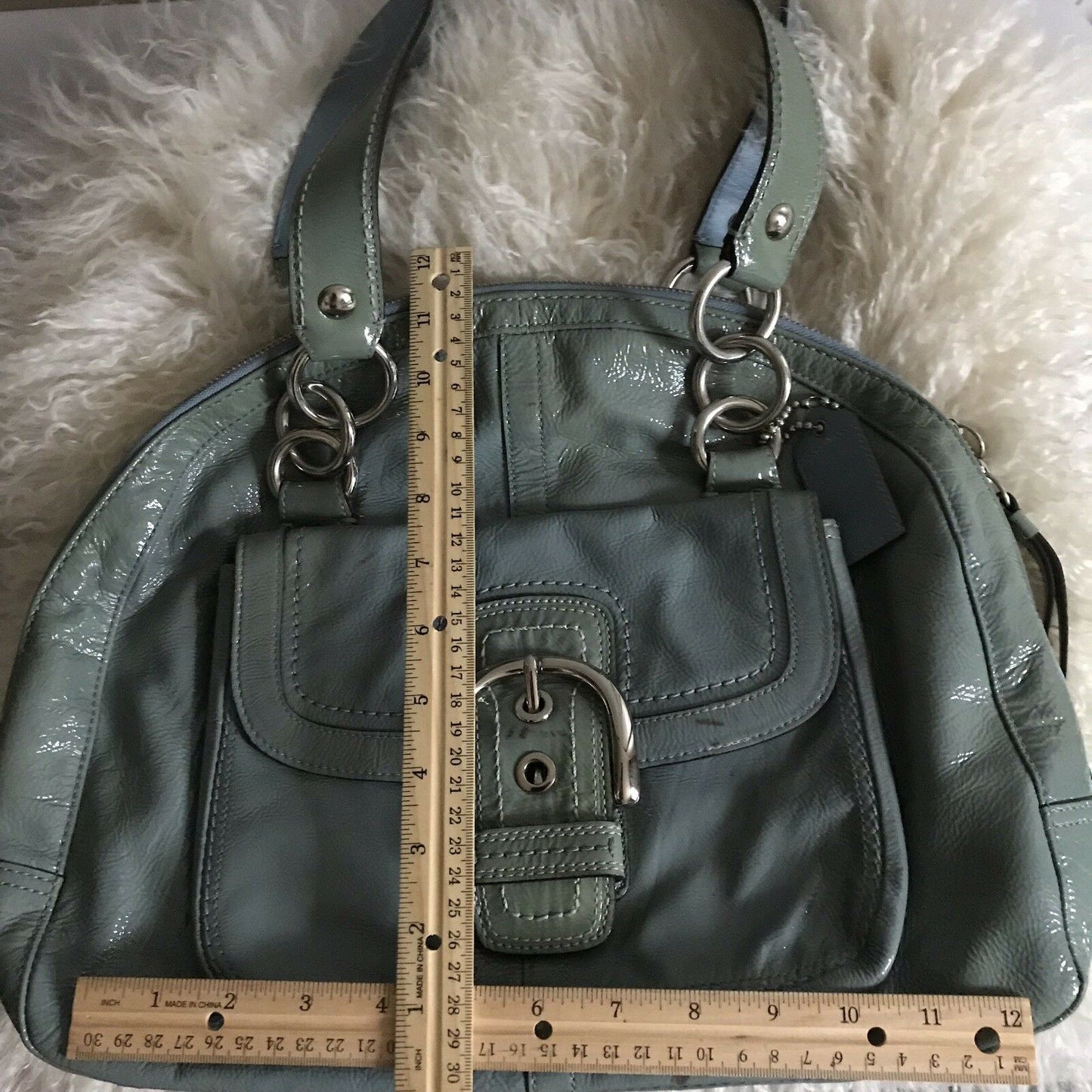COACH Blue Patent Tote Bag