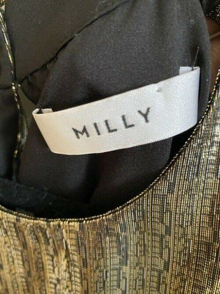 Milly gold black new women s foil msrp blouse