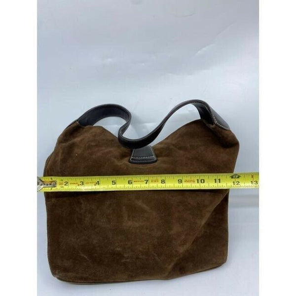 dooney and bourke brown suede leather hobo bag