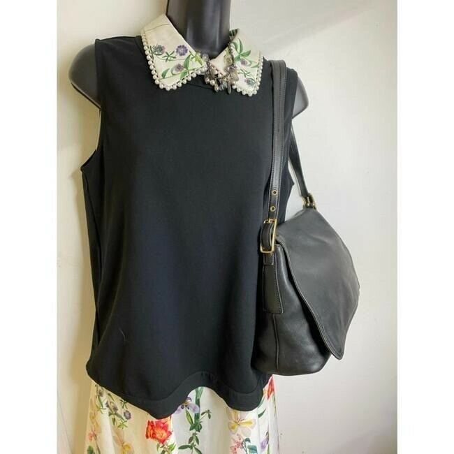 coach vintage black leather shoulder bag