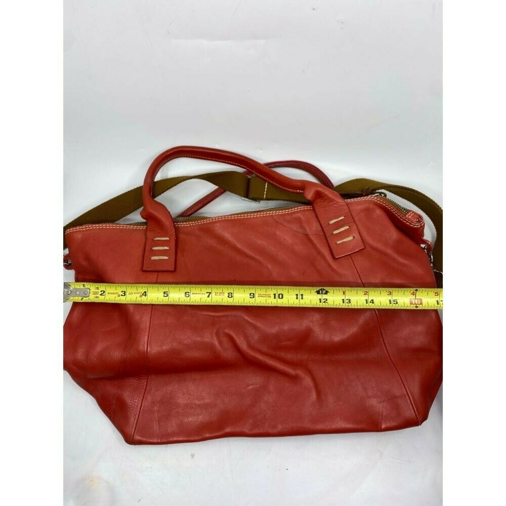 Sofia C. Orange Leather Shoulder Crossbody Bag