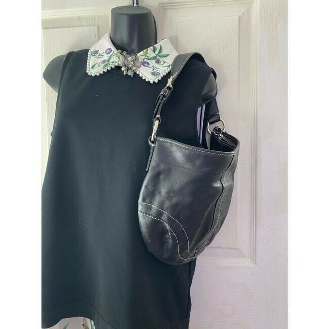 Coach Large Black Leather Hobo Bag