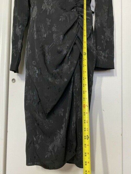 nicole miller black w new ls w slit mid length formal dress