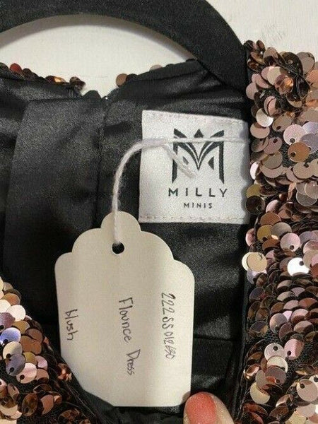 milly minis chrome new girls sequined short casual dress