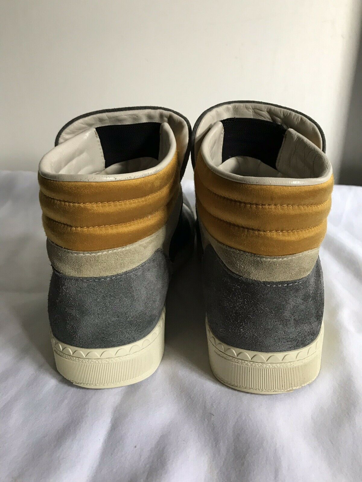 GUCCI Multi Color Suede High Cut Sneakers Size 9