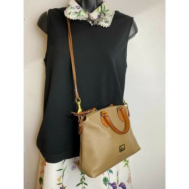 dooney and bourke tan brown leather cross body bag