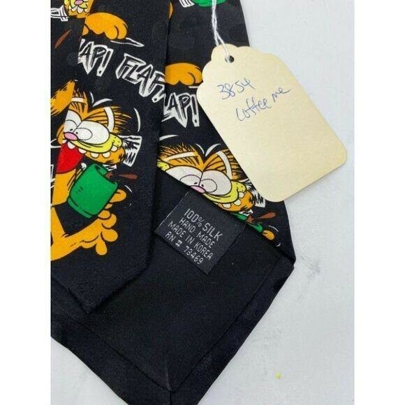 NWT Garfield Neck Tie Coffee Me Black Orange