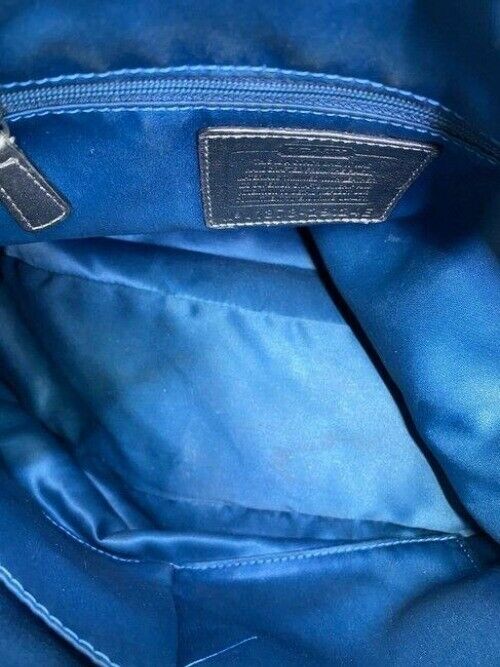 coach medium size silver gray jacquard fabric cross body bag