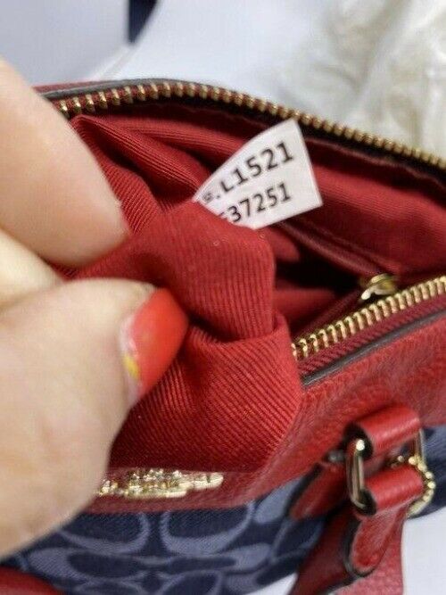 coach navy red fabric cross body bag