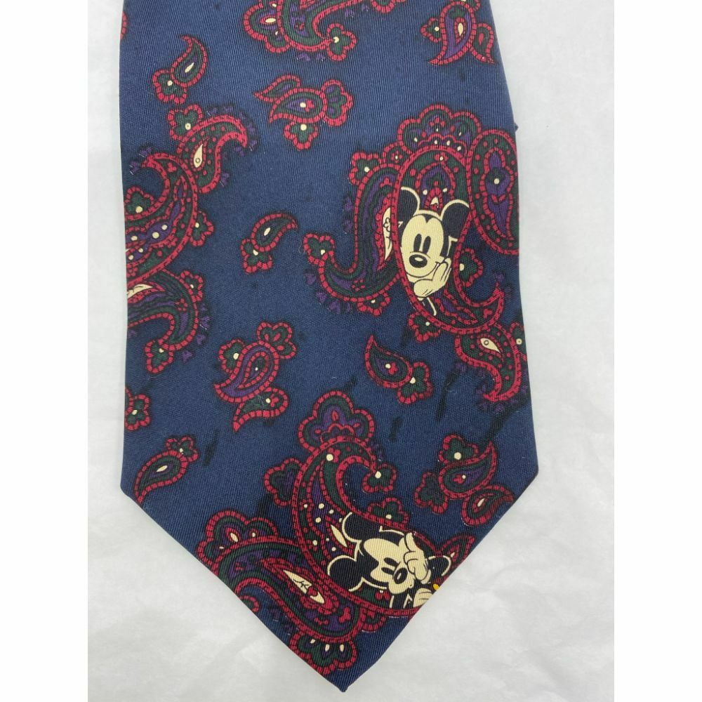 New! MICKEY MOUSE Disney Neck Tie Blue Black Red 100% Silk Handmade