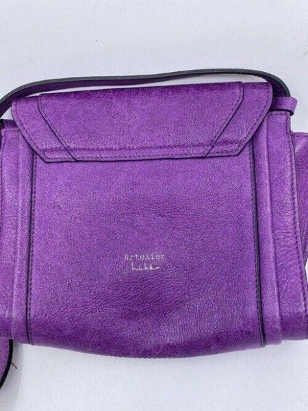 Nicole Miller Nwot Msrp Purple Leather Cross Body Bag