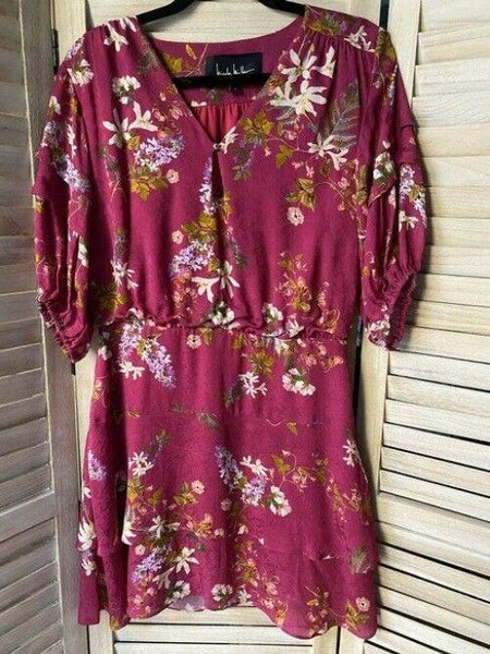 Nicole Miller Pink White New Floral Mini Msrp Short Casual Dress