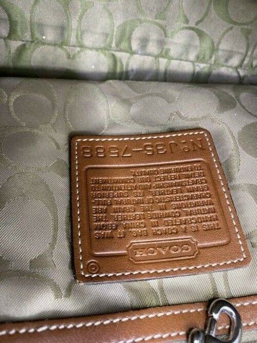coach white brown leather shoulder bag