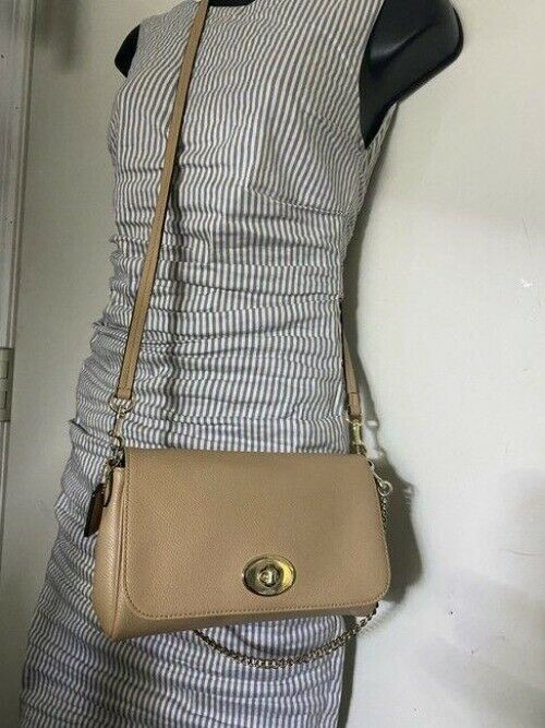 Coach Small Msrp Tan Leather Cross Body Bag