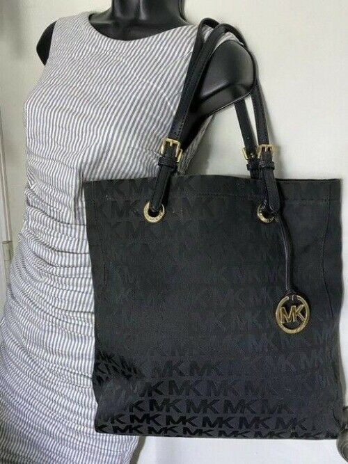 michael kors bag xl msrp black jacquard fabric tote