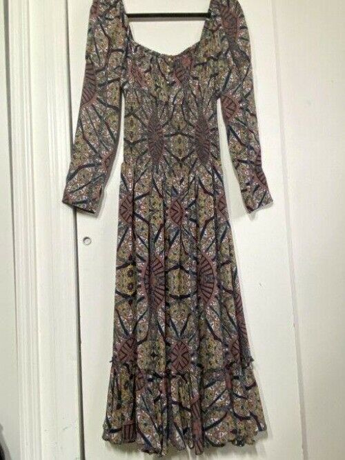 nicole miller multicolor new smocking msrp long formal dress