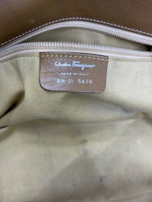 salvatore ferragamo vintage tan leather shoulder bag