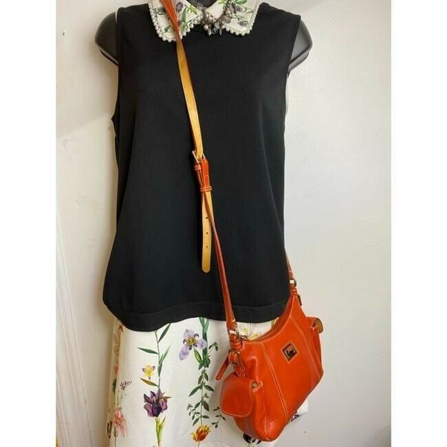 dooney and bourke orange leather cross body bag
