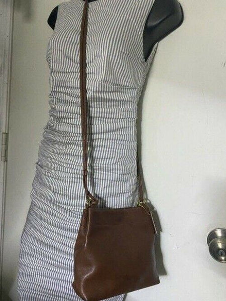 coach vintage brown leather cross body bag