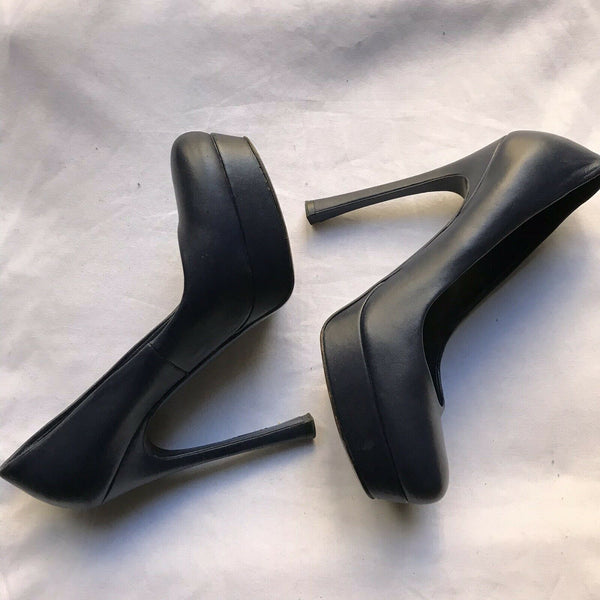 YSL Yves Saint Laurent Classic Navy leather High heels 6.5