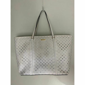 KATE SPADE XL White Leather Laser Cut Tote Bag Very Good Condition