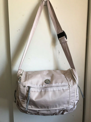 LULULEMON Pink Large Nylon Messenger Style Crossbody