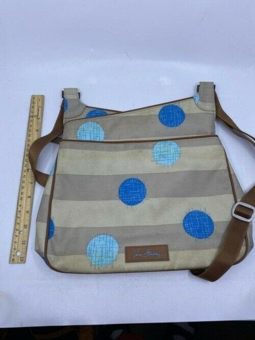 Vera Bradley Unique Dots And Stripes Multicolor Fabric Cross Body Bag