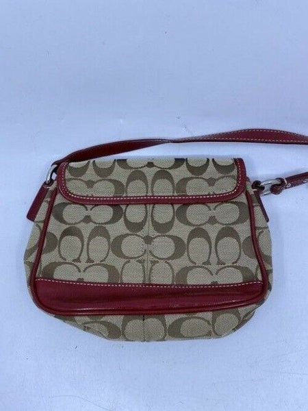 Coach Small Red Tan Hobo Bag