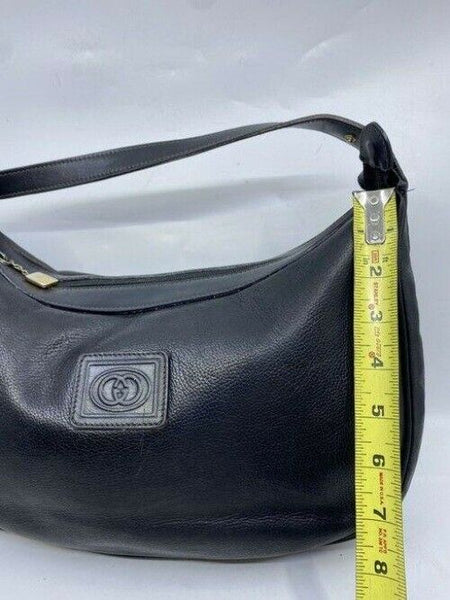 gucci vintage shoulder black leather cross body bag