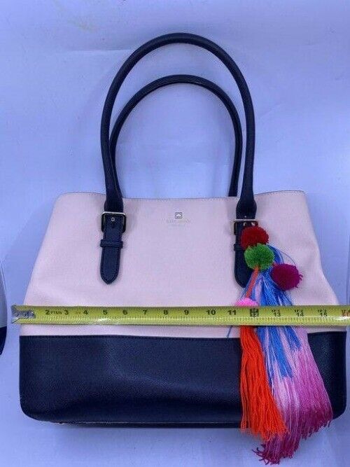 kate spade shopping xl w saffiano w detachable cream black leather tote