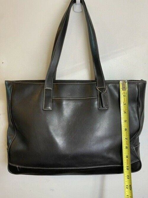 coach bag xl vintage black leather tote