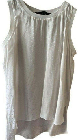 Nicole Miller white polka dot msrp small tank topcami