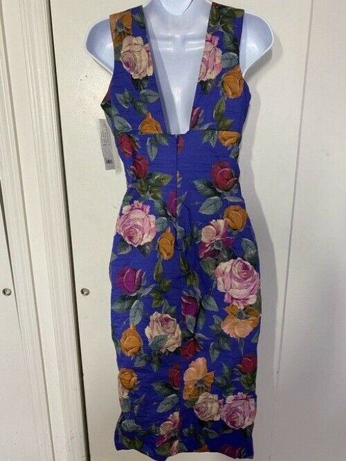 nicole miller multicolor new ruched v neck
