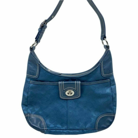 COACH Medium/Large Jacquard Fabric Signature Blue Tote Bag