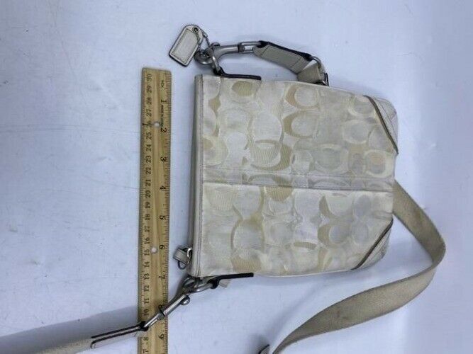 Coach Simple Beige Fabric Cross Body Bag
