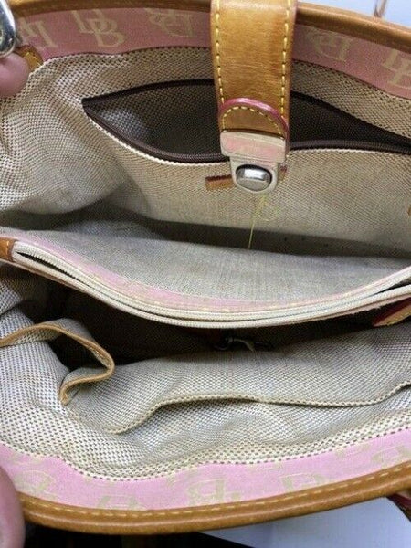 Dooney And Bourke Dual Purpose Pink Canvas Shoulder Bag