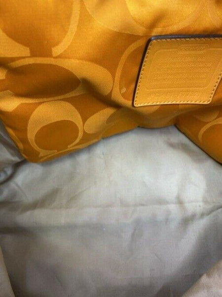 coach shopping xl orange fabric tote