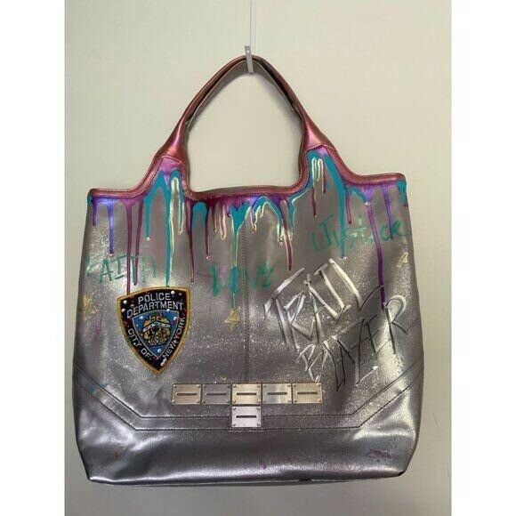 Botkier Leather Handbag Customized W Graffiti