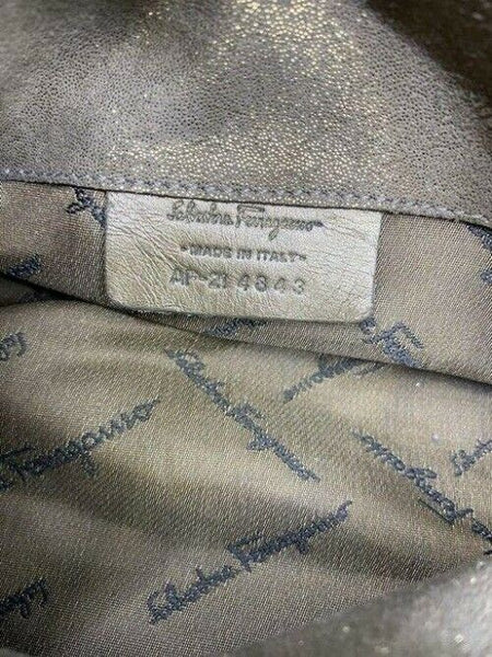 salvatore ferragamo handbag bronze shoulder bag