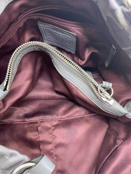 coach w w detachable specialty tie accent silver shoulder bag