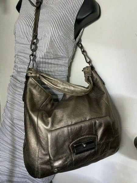 Coach xl shoulder gold leather cross body bag