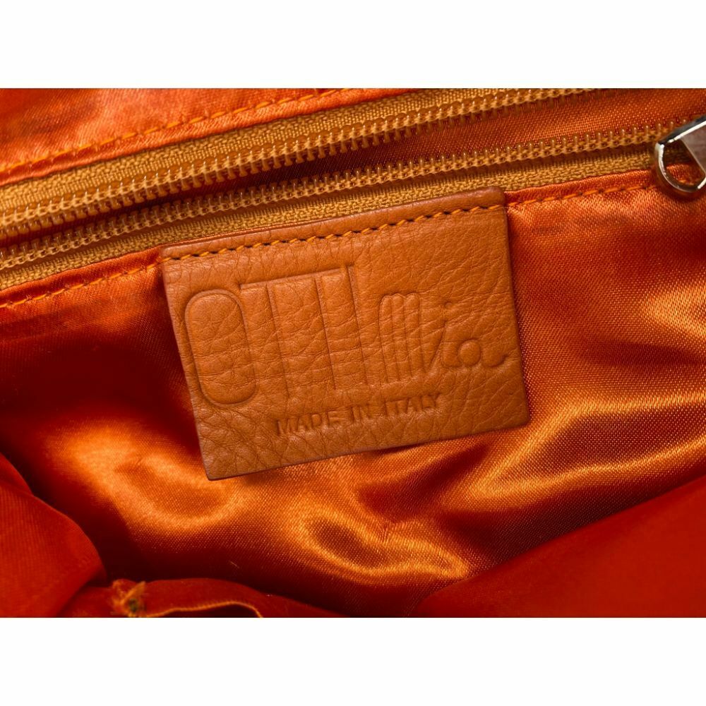 OTTImia Orange Leather Shoulder Bag
