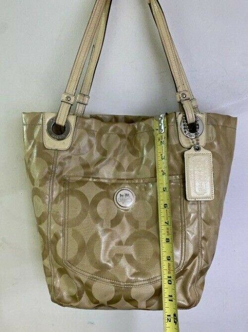 coach large tan fabric tote