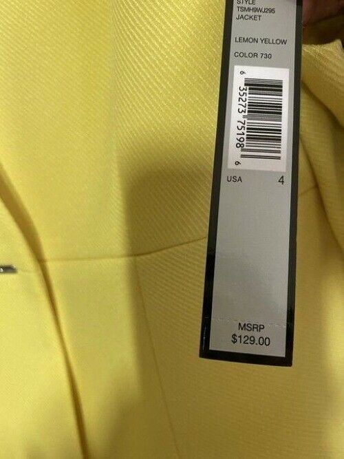 elie tahari yellow in lemon color msrp jacket