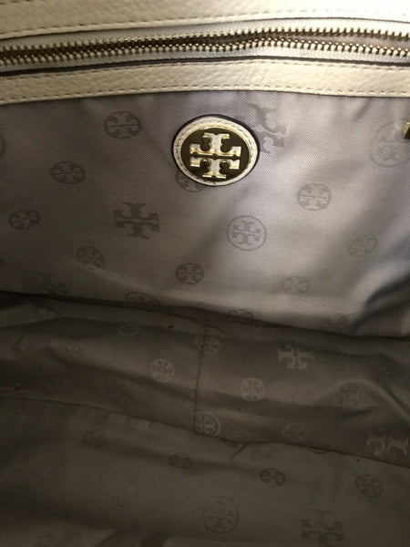 TORY BURCH Grey/ Beige Leather Hobo Bag