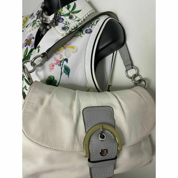 COACH Medium/ Large Leather White Shoulder Bag