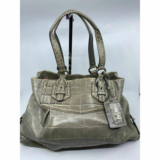 COACH Animal Embossed Leather Gray Shoulder Bag Amazing!