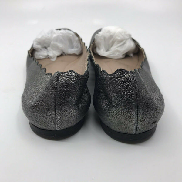 CHLOE Silver Scallop Ballet Flats 6.5