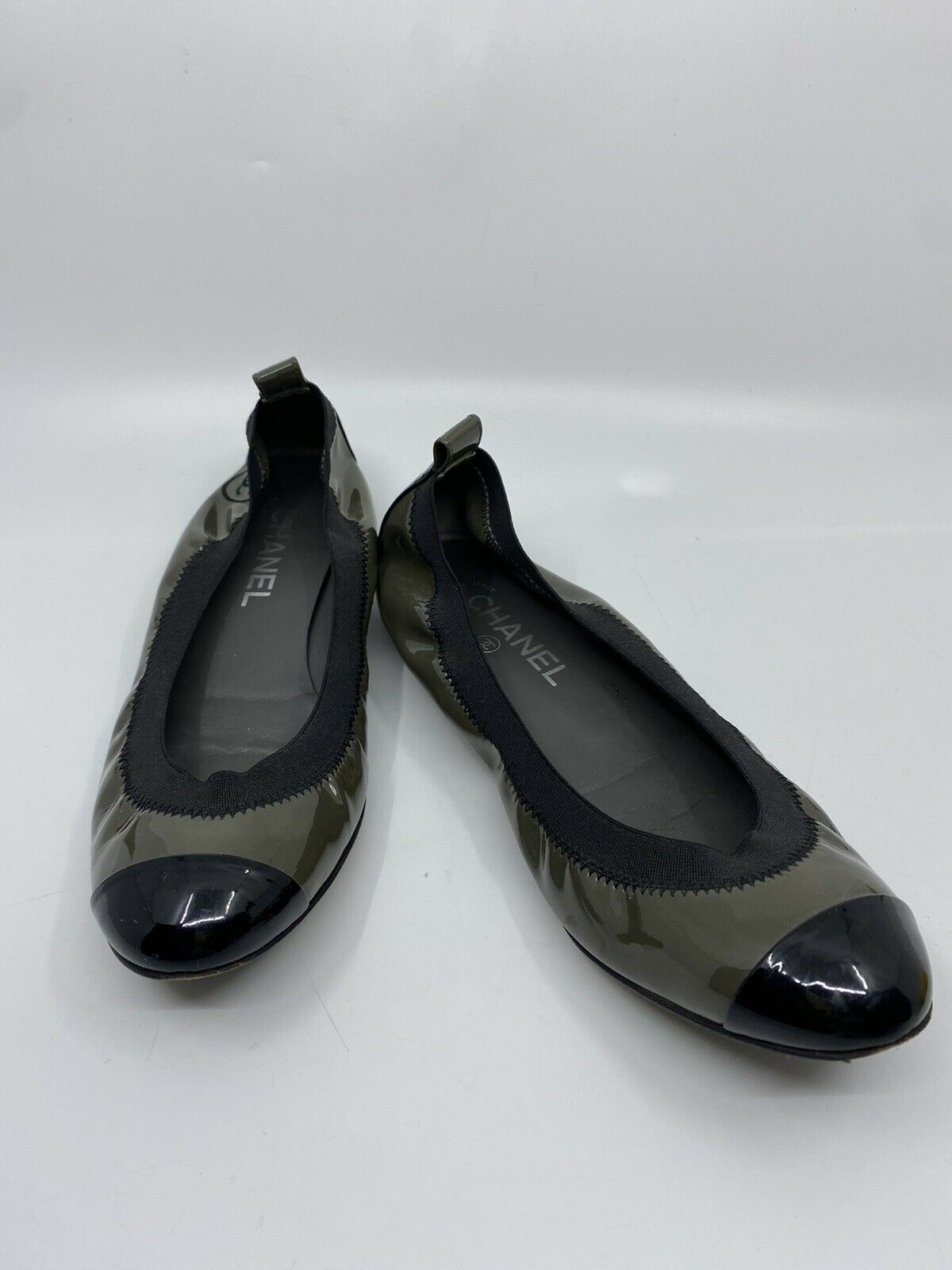 Chanel Classic Ballerina Cap Toe Flats 7.5