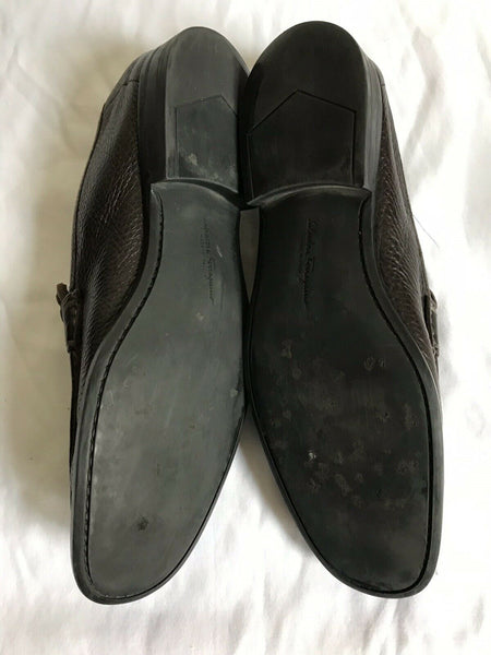 Salvatore Ferragamo Brown Pebbled Leather Size 7